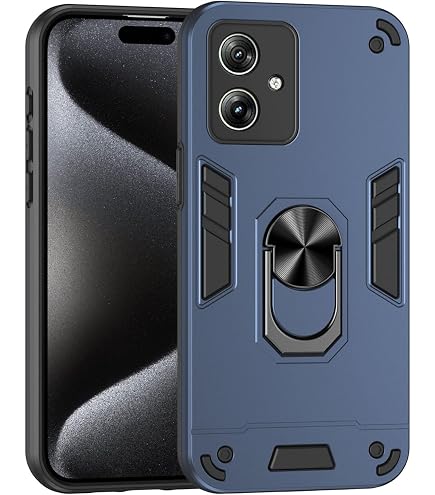 BORYA Handyhülle Für Motorola Moto G54 5G – Matt, Stoßfest, Mit Ringständer, Königsblau
