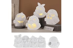 wikimo 5 Stück Silikonformen Gießformen Vogel, 3D Gießformen Silikon Frühling zum Gießen, Giessformen Silikon Vogel Gips Zum Gießen Giessformen