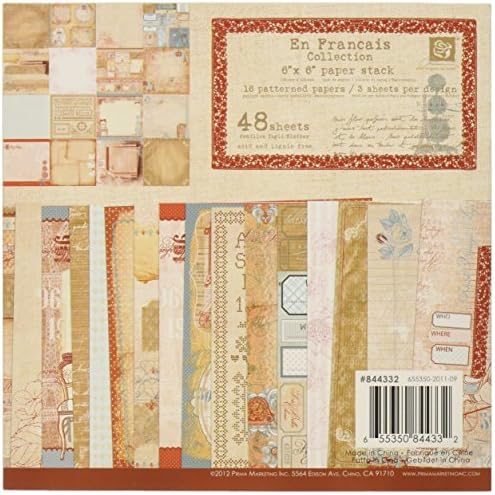 Bulk Buy: Prima En Francais Paper Stack 6'X6' 48 Sheets 16 Designs/3 Each (3-Pack)