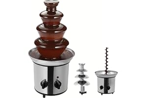 Garbenat Schokoladenbrunnen 4 Etagen Schokobrunnen 170W Elektrisch Schokolade Brunnen Maschine 1.8L Großes Schokofondue Edelstahl Schokoladenfontäne für Cafés, Hotels