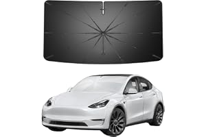 LANTU Parasoll vindruta för Tesla Model Y 2021–2026 – vikbart, bärbart inre skydd med UV-strålningsblock, Model Y Juniper tillbehör