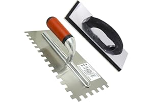 Dapetz® Ceramic Tiling Tool Kit – Grout Float & 6mm Notched Tile Adhesive Trowel Set for Grouting & Tiling Professional-Grade Tools for Ceramic Tiles Ergonomic Design & Easy to Clean
