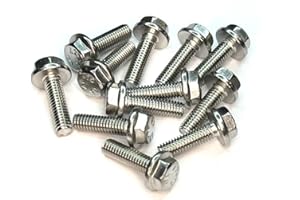 RC SCREWS M6 (6mm x 25mm) Flanged Hex Set Screw (Fully Threaded Bolt) - A2 Grade Stainless Steel (pack of 10)
