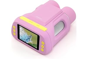 Microscopio portatile e telescopio Dual Lens in One LINKMICRO Binocolo per bambini 6-12 Kit STEM Regalo di Natale Insetti Diapositive Osservazione-Birdwatching Scheda di memoria inclusa
