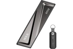 SSK 512 Go USB3.2 Gen2 SSD, jusqu'à 550 Mo/s en Lecture et 500 Mo/s en écriture SSD Externe Portable Clé USB Rapide + Adaptateur USB C pour Smartphone, Ordinateur Portable, tablettes et Plus