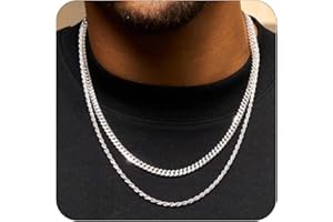 BAROROBA Mens Necklace Stainless Steel Cuban Twist Chain Necklace Men'S Jewellery Birthday Boyfriend Gifts for Him