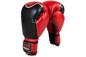 MAXSTRENGTH Boxing Gloves MMA Mitts for Sparring, Kickboxing, Heavy Punch Bag Grappling Dummy Double End Speed Ball & Focus Pads Workout 6oz, 8oz, 10oz, 12oz 14oz, 16oz
