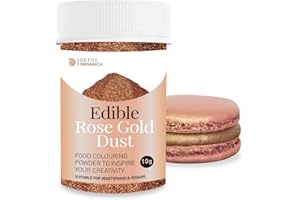 DETOX ORGANICA Rose Gold Dust Edible Glitter 10g - Edible Cake Decorations - Edible Rose Gold Glitter for Cake Icing, Muffins, Drinks Decorations