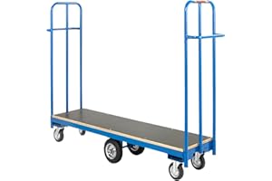 The Workplace Depot Narrow Aisle Trolley – Heavy-Duty 350 kg Steel Stock Trolley, Ergonomic Handle & Precision Steering for Warehouse, Retail & Cash-and-Carry
