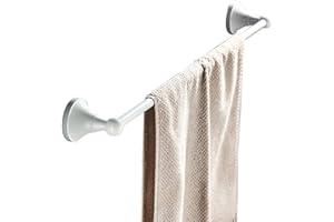 Flybath Towel Rail Bar Single Layer Brass Towels Hanger Holder Wall Mounted 60 cm / 24 Inch, White Finish