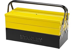 STANLEY - Caja de herramientas metálica de 5 cajones, Gran volumen de almacenamiento, Dos asas con bisagra, Sistema antipinzamiento, Dimensiones: 47.70 x 25.70 x 22.10 cm, 1-94-738