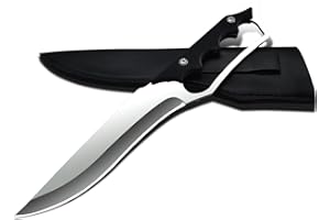 GDTDX Outdoor Abenteuermesser mit rutschfestem Griff - Taktisches Survival-Messer, 29,2cm, Ergonomischer Griff für perfekten Halt, V-Klinge aus Edelstahl, Inkl. Lederscheide für Camping & Bushcraft