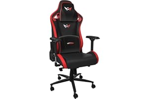 GT OMEGA Sport Racing Gaming Chair with Lumbar Support - Ergonomic Office Chair with 4D Adjustable Armrest & Recliner - PVC Leather Esport Seat for Ultimate Gaming Experience - Black Next Red