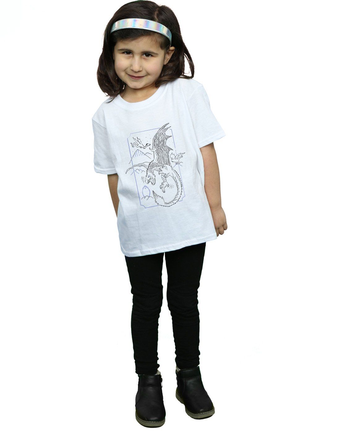 Absolute-Cult-Harry-Potter-Mdchen-Dragon-Line-Art-T-Shirt