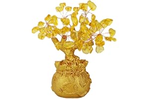 CIKIKI Citrino Albero Fortunato Cinese Feng Shui Albero dei Soldi Albero Della Fortuna Per Desktop F2B7 Regali Decorazione Ornamento