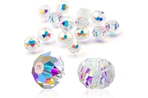 1000 cuentas de cristal AB de cristal de cristal cuentas de cristal de color AB,cuentas de Rondelle facetadas HOINCO para hacer manualidades,joyería de 8 mm,6 mm,4 mm con 1 cordón elástico de cristal