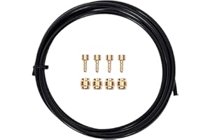 YBEKI Kit Tuyau Frein Hydraulique à Disque 2500mm - Câble Kevlar Téflon Haute Pression 17400 PSI, Fittings en Cuivre Pur 99.9%, Compatible Shimano BH59/BH90, SRAM Avid/Magura/VTT/VTC