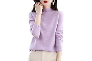 Zozogag Damen-Strickpullover Aus Merinowolle Und Kaschmir Mit Rollkragen, Langärmlig, Pullover, Oberteil