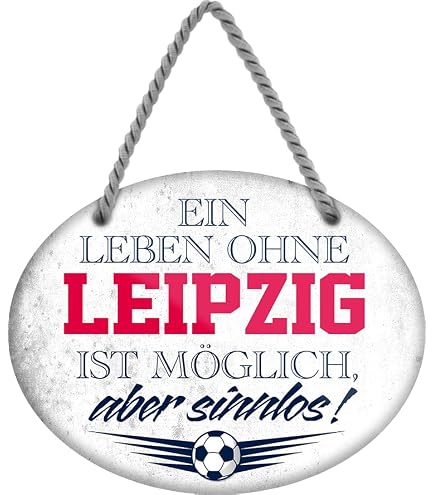 Retro Blechschild „Offizieller Leipzig Fan“ – 28x12 Cm | Vintage Design Mit Witzigem Spruch | Geschenk Für Fußballfans