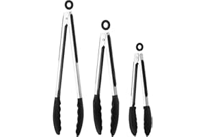 BASVII Kitchen Tongs, Heat Resistant Cooking Tongs, Tongs grill, kolor czarny Tongs de cuisine résistantes à la chaleur - Noir Kökstonger, värmebeständiga matlagningstonger, grill-tonger, svart