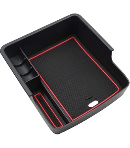 BIXUAN Vano Portaoggetti Compatibile Con Kia Ceed XCeed SW SUV 2019-2022 2023 Bracciolo Secondario,Scatola Organizer Da Braccioli Con Tappetino Antiscivolo,Immagazzinaggio Per Console Centrale Nero