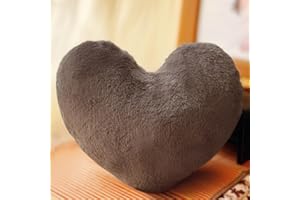 ODIWEN Cojín de Corazón, Cojín Decorativo, Corazón Cojin, Cojín de Sofá de Felpa, Almohada de Amor, Decoración de Sofá, Cojín con Forma de Corazón, Cojín de Peluche en Forma de Corazón (Marrón)