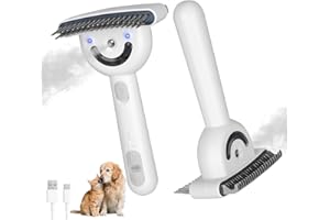 CIOXSOIO Brosse Vapeur Chat & Chien, Multifonction Brosse Active Pet, Rechargeable Brosses sous Poil Vapeur pour Animaux avec Stérilisation UV, convient pour Poils Longs et Courts Chats Chiens Lapins