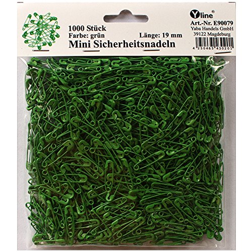 1000 Stück Mini Sicherheitsnadeln klein, grün ca.19 mm, Sicherheits- Nadel Nadeln, E90079