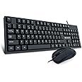 Amkette Lexus Neo Keyboard Mouse Combo Wired for Laptops, PCs & USB-Compatible Devices | UV-Coated, Long-Lasting, Anti-Fade Keys | Spill-Resistant Design | Multimedia Keys | Comfortable Typing (Black)