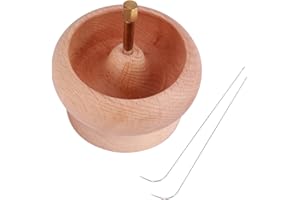 SSIYIYA Wooden Bead Spinner, Bead Spinner Holder Labor-saving DIY Making Bead Holder With Needle, Wooden Gem Workshop Bead Spinner for Jewelry Making Bracelet Crafting Tool