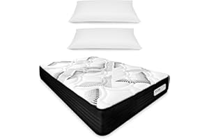 Duérmete Online - Colchón Muelles Ensacados con Visco Eco Box 135 x 190 cm, [Obsequio Almohadas], Antiácaros, Antibacterias e Hipoalergénico