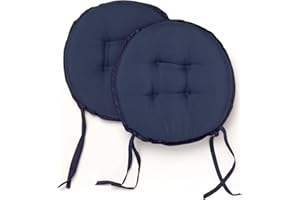 PARAMAISON Cuscini Sedia con Lacci Giunk, Set da 2 pezzi Rotondo, Imbottito, Interni od Esterni, Non Sfoderabile, Ø 40 cm, Vari Colori