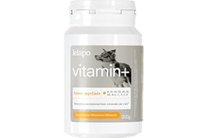 lelapo Vitamin+, 200g - Multivitaminico in Polvere appetibile per Cane - Minerali, Vitamine e Oligoelementi per il Supporto di Ossa, Articolazioni, Pelo, Memoria, Intestino - Con Misurino Dosatore