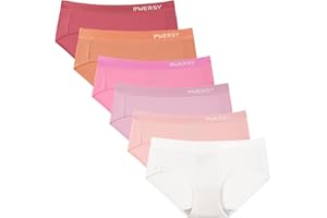 INNERSY Mutande Donna Cotone Slip a Vita Media Intimo Sportivo Culotte Elasticizzato Pacco da 6