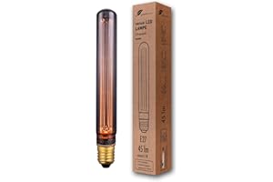 ‎GREENANDCO greenandco Vintage Design LED Birne zur Stimmungsbeleuchtung | E27 T30 | smoke | 2W 45lm | 1800K extra warmweiß | 320° | 230V | flimmerfrei | nicht dimmbar | Edison Glühbirne