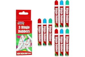 DAA Distribution Bingo Dabbers – Pack of 9 Red, Blue & Green Ink Daubers (3 Packs of 3) | Vibrant Bingo Marker Pens for Games, Crafts & Art | Non-Toxic, Fast-Drying, Bold Colors for Adults & Kids