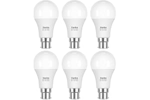 Vanke Bayonet Light Bulb, 9w (60w Equivalent), 6000K Day Light, B22 LED Bulbs, Non-Dimmable, 806 Lumen, Pack of 6