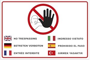 GESCHENKE-FABRIK.DE Cartello vietato entrare in diverse lingue in PVC, piastra in schiuma rigida, 300 x 200 mm, spessore 3 mm