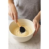 Busstier 5&rsquo; Silicone Spatula Set Bamboo Handle Kitchenware Heat Resistant Nonstick Dough Mixer Cake Brush Scratch