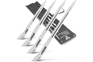 ‎STAHLWERK STAHLWERK Montageeisen 4er Set 500 | 600 | 700 | 800 mm Montiereisen | Montierhebel | Hebeleisen | Hebelstange aus verchromtem Mangan-Stahl