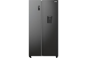 Gorenje NRR 9185 EABXLWD Side by Side Kühl-Gefrierkombination, Made in Europe, EEK E, NoFrostPlus, Inverter-Kompressor, Crisp Zone, ConvertActive Zone, FastFreeze, 178,6 cm, schwarz