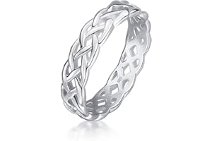 Amberta Women's 925 Sterling Silver Ring Celtic Knot Design Eternity Band