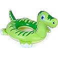 Yellcetoy Pool Inflatables for Kids, Dinosaur Rubber Ring Pool Floats Swimming Pool Toys for Children, Dinosaur Swim Ring with Sound Tails for Boys Girls Summer Beach Water Party Toys