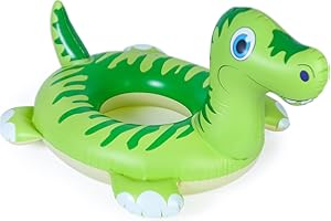 Yellcetoy Bouee Piscine Enfant Dinosaure, Bouée Gonflable Jeux Piscine Anneau de Natation Flotteurs pour Piscines avec Un Son Zizi, Jouets Gonflables Piscine Vert