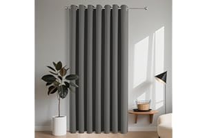 ‎JOYDECO Joydeco Verdunklungsvorhänge 1 Stück,Türvorhang Blickdichte Türgardine,Tür Vorhang mit Ösen Thermo Kälteschutz Hitzeschutz Schallschutz für Schlafzimmer Wohnzimmer(Hellgrau,1xH240xB140)