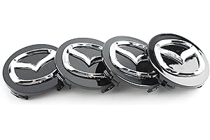 LLTSNT 4 Pcs Hub Centre Caps for Mazda 60mm, Wheel Centre Caps Wheel Hub Covers Hub Center Badge Hub Caps Logo Covers Car Accessories,Black