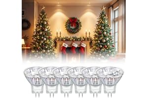 Blakapoo MR11 GU4 10W 12V Reflector Bulb, Dimmable Spotlight Bulbs 2 Pin Warm White 2700K, 35mm, Fairy Spotlight Bulbs GU4 for Replacement Bulb for Fibre Optic Xmas Tree, Ceiling Spotlight, Pack of 6