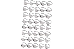 HOODANCOS 20 Piezas Base De Anillo Ajustable De Acero Inoxidable 0.79 Pulgadas Para Crear Joyas Personalizadas Con Cabujones Y Decoraciones Diy En Casa