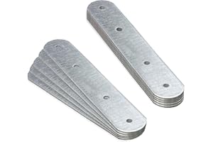 OMIDEAS 10 x Plaques d'assemblage perforée plates (150 x 25 x 2) Plaques de raccord, Plaques de connexion, Supports de Fixation Droits Plats Métalliques, en acier galvanisé
