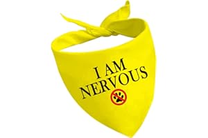 CENWA 1 Stück I Am Nervous/Anxious Dog Bandana Yellow Dog Bandana Anxious Dog Reactive Dog Bandana (I Am Nervous D EU2)